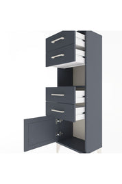 Arges Dolap Tek Raflı 4 Çekmeceli Tek Kapaklı 44x30x134 Antrasit-Antrasit