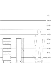 Arges Dolap Tek Raflı 4 Çekmeceli Tek Kapaklı 44x30x134 Çam-Çam