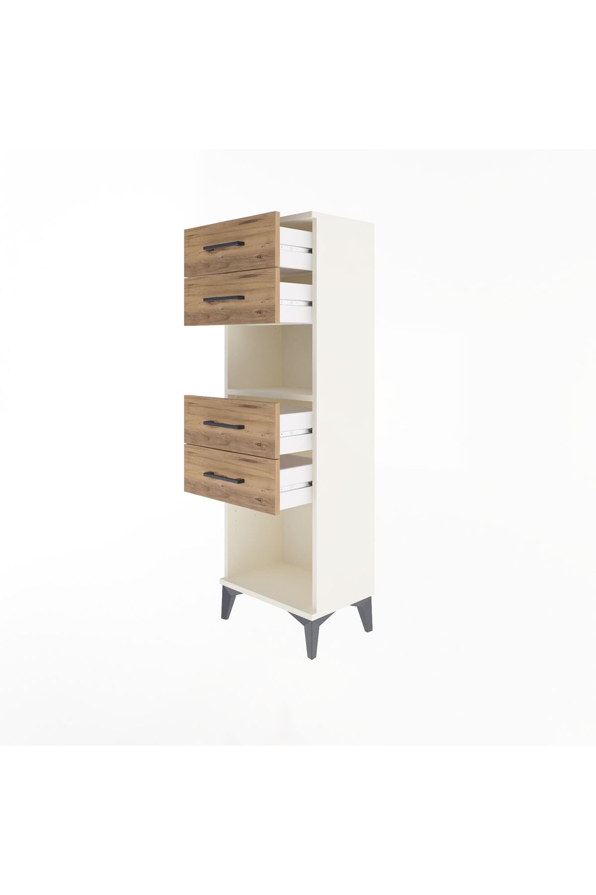 Arges Dolap Tek Raflı 4 Çekmeceli 44x30x134 Aytaşı-Çam