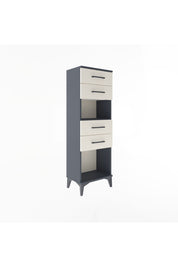 Arges Dolap Tek Raflı 4 Çekmeceli 44x30x134 Antrasit-Aytaşı