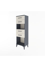 Arges Dolap Tek Raflı 4 Çekmeceli 44x30x134 Antrasit-Aytaşı