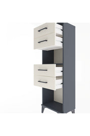 Arges Dolap Tek Raflı 4 Çekmeceli 44x30x134 Antrasit-Aytaşı