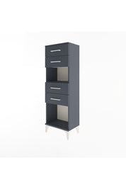 Arges Dolap Tek Raflı 4 Çekmeceli 44x30x134 Antrasit-Antrasit