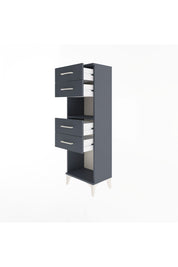 Arges Dolap Tek Raflı 4 Çekmeceli 44x30x134 Antrasit-Antrasit