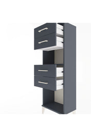 Arges Dolap Tek Raflı 4 Çekmeceli 44x30x134 Antrasit-Antrasit