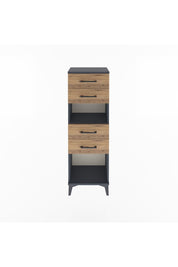 Arges Dolap Tek Raflı 4 Çekmeceli 44x30x134 Antrasit-Çam