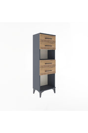 Arges Dolap Tek Raflı 4 Çekmeceli 44x30x134 Antrasit-Çam