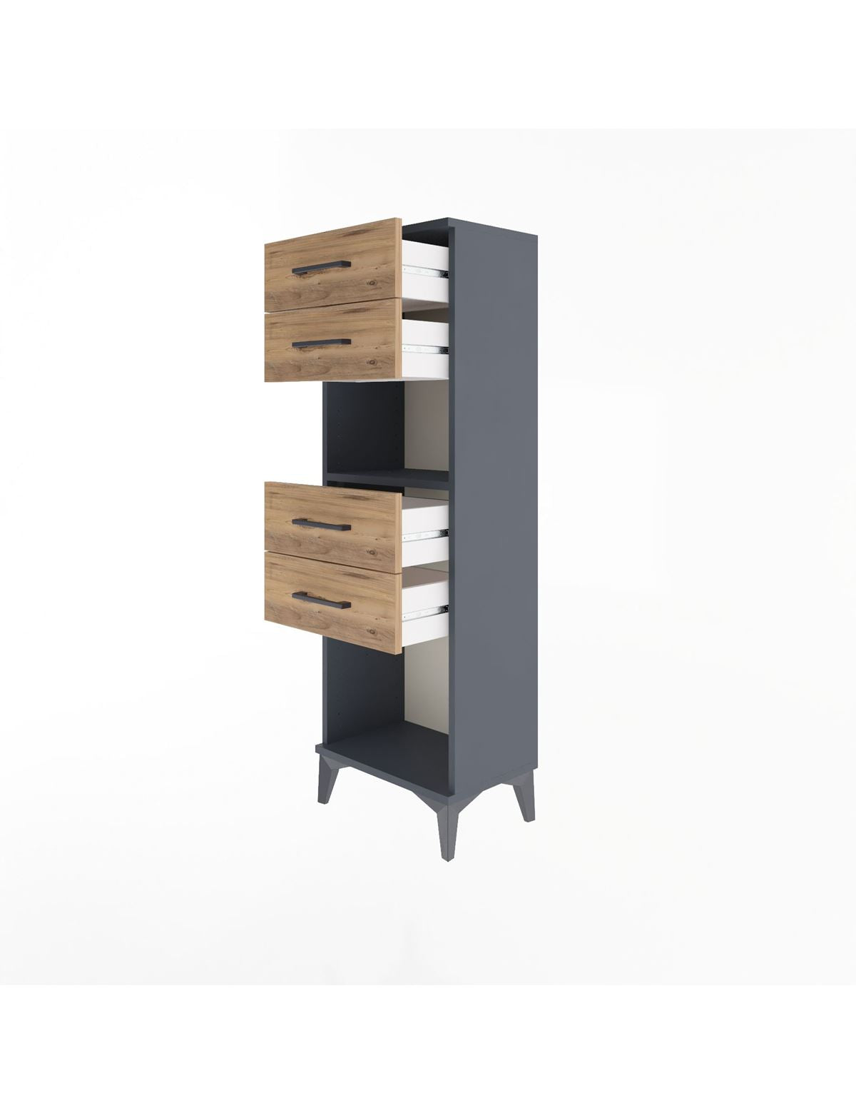 Arges Dolap Tek Raflı 4 Çekmeceli 44x30x134 - S16M067V6A