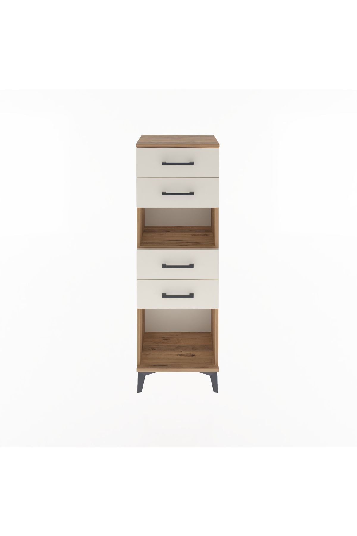 Arges Dolap Tek Raflı 4 Çekmeceli 44x30x134 Çam-Aytaşı