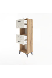 Arges Dolap Tek Raflı 4 Çekmeceli 44x30x134 Çam-Aytaşı