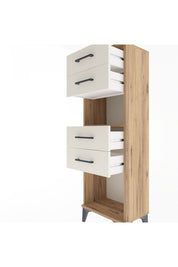 Arges Dolap Tek Raflı 4 Çekmeceli 44x30x134 Çam-Aytaşı