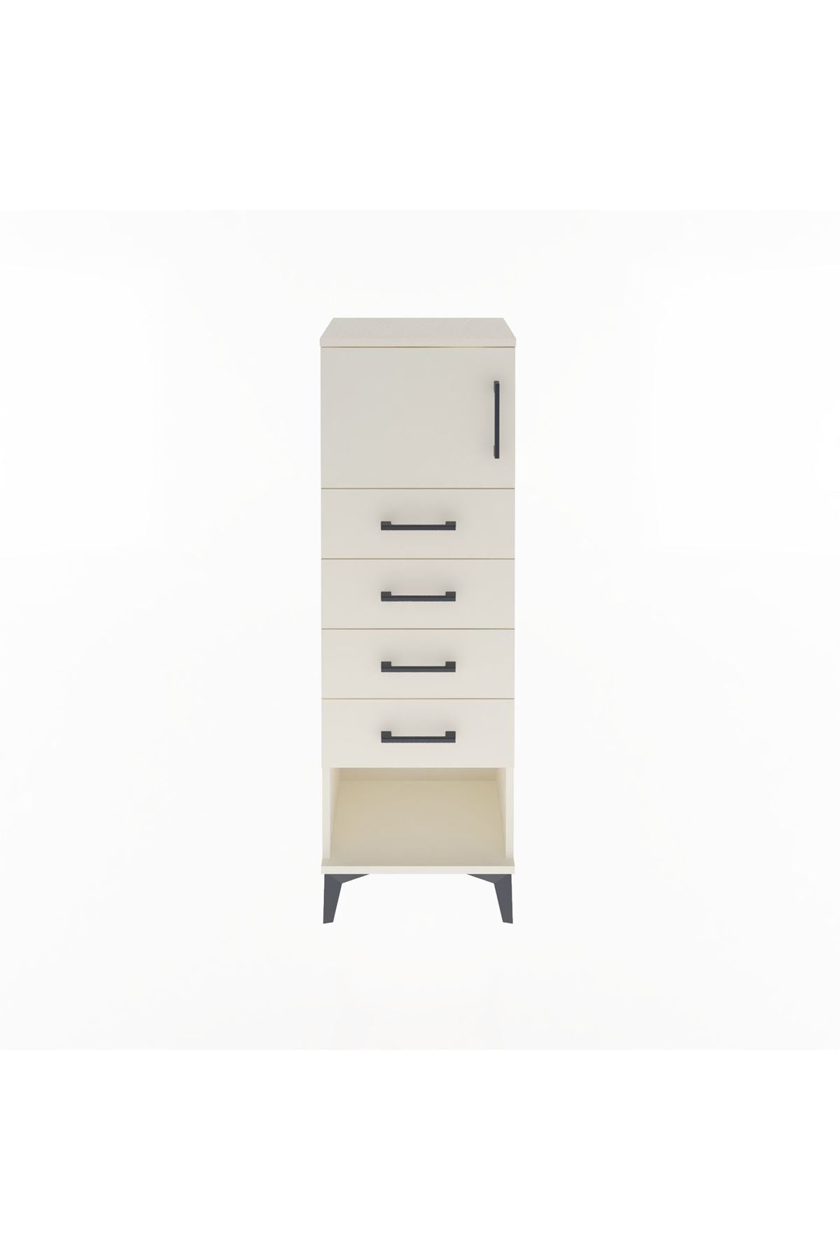 Arges Dolap Tek Raflı 4 Çekmeceli Tek Kapaklı 44x30x134 Aytaşı-Aytaşı