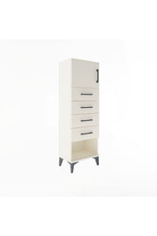 Arges Dolap Tek Raflı 4 Çekmeceli Tek Kapaklı 44x30x134 Aytaşı-Aytaşı