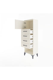 Arges Dolap Tek Raflı 4 Çekmeceli Tek Kapaklı 44x30x134 Aytaşı-Aytaşı