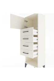 Arges Dolap Tek Raflı 4 Çekmeceli Tek Kapaklı 44x30x134 Aytaşı-Aytaşı