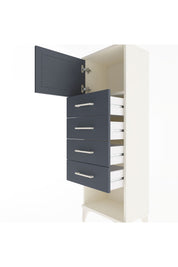 Arges Dolap Tek Raflı 4 Çekmeceli Tek Kapaklı 44x30x134 Aytaşı-Antrasit