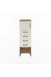 Arges Dolap Tek Raflı 4 Çekmeceli Tek Kapaklı 44x30x134 Çam-Aytaşı
