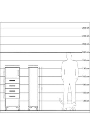 Arges Dolap Tek Raflı 4 Çekmeceli Tek Kapaklı 44x30x134 Çam-Çam