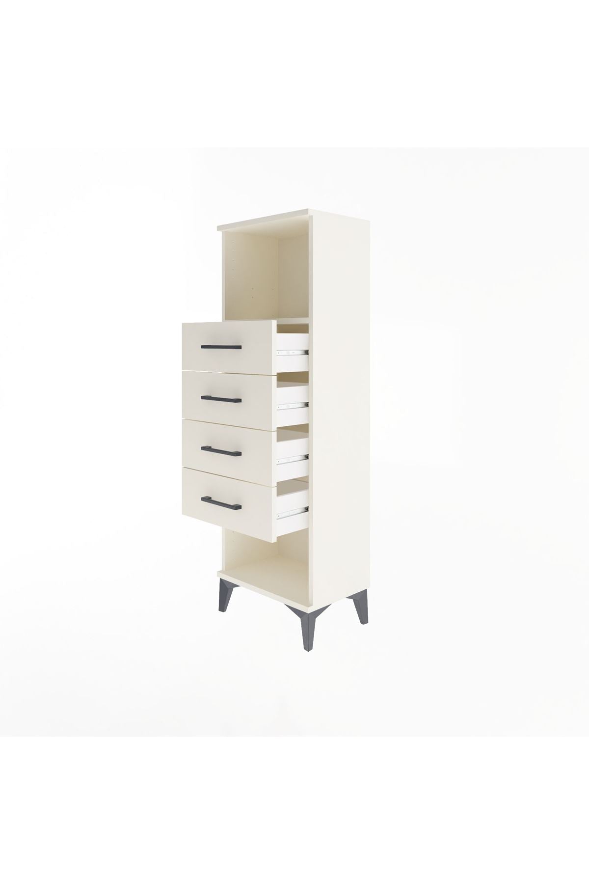 Arges Dolap Tek Raflı 4 Çekmeceli 44x30x134 Aytaşı-Aytaşı