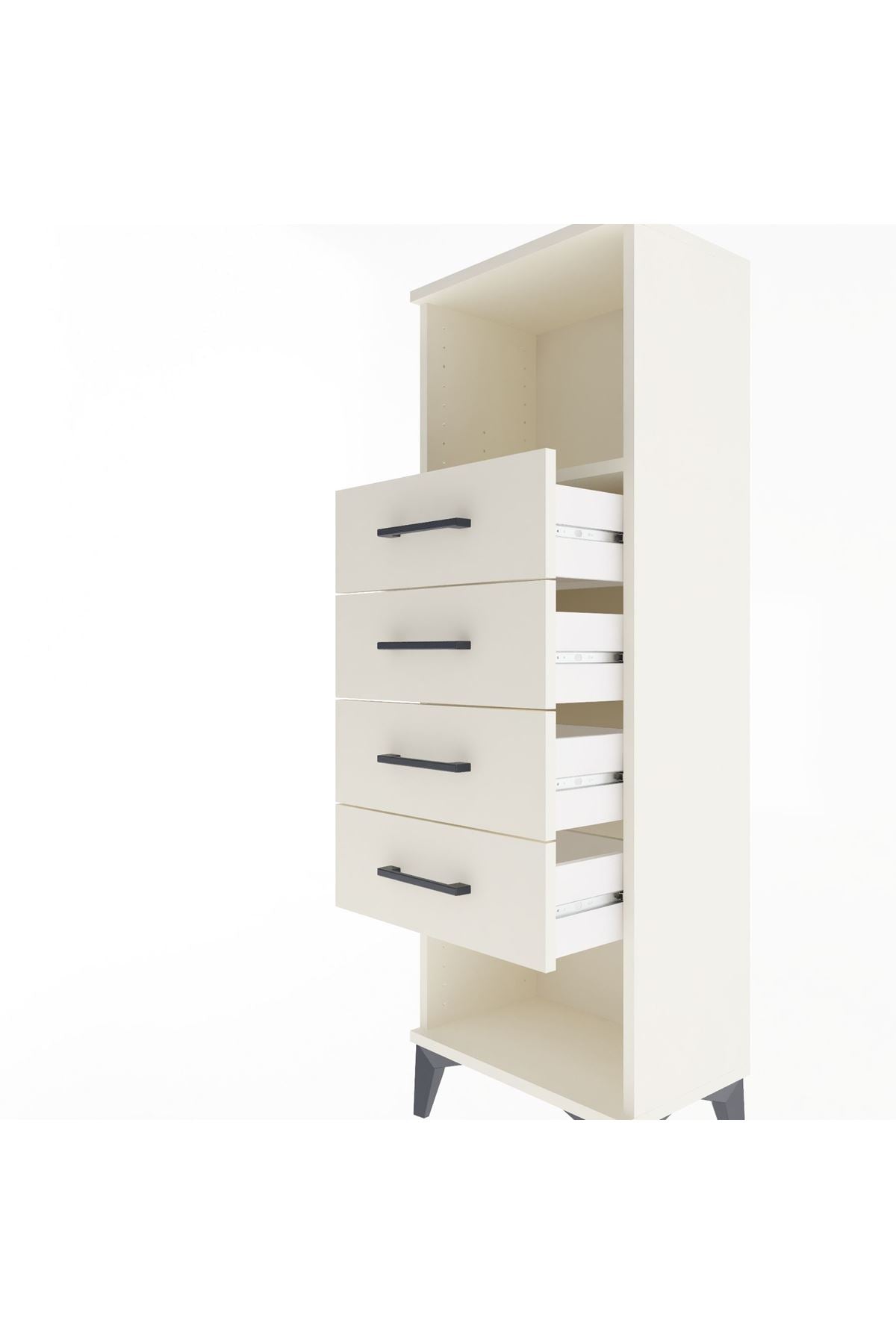 Arges Dolap Tek Raflı 4 Çekmeceli 44x30x134 Aytaşı-Aytaşı