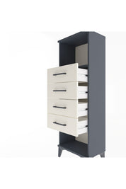 Arges Dolap Tek Raflı 4 Çekmeceli 44x30x134 Antrasit-Aytaşı