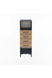 Arges Dolap Tek Raflı 4 Çekmeceli 44x30x134 Antrasit-Çam