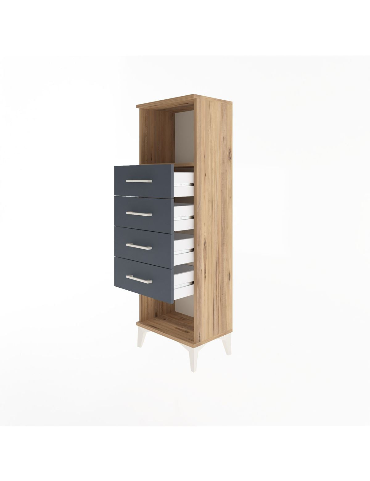 Arges Dolap Tek Raflı 4 Çekmeceli 44x30x134 - S16M069V8A
