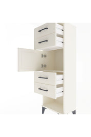 Arges Dolap Tek Raflı 4 Çekmeceli Tek Kapaklı 44x30x134 Aytaşı-Aytaşı