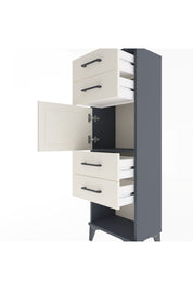 Arges Dolap Tek Raflı 4 Çekmeceli Tek Kapaklı 44x30x134 Antrasit-Aytaşı