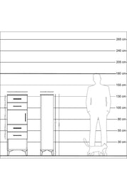 Arges Dolap Tek Raflı 4 Çekmeceli Tek Kapaklı 44x30x134 Antrasit-Antrasit