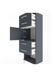 Arges Dolap Tek Raflı 4 Çekmeceli Tek Kapaklı 44x30x134 Antrasit-Antrasit