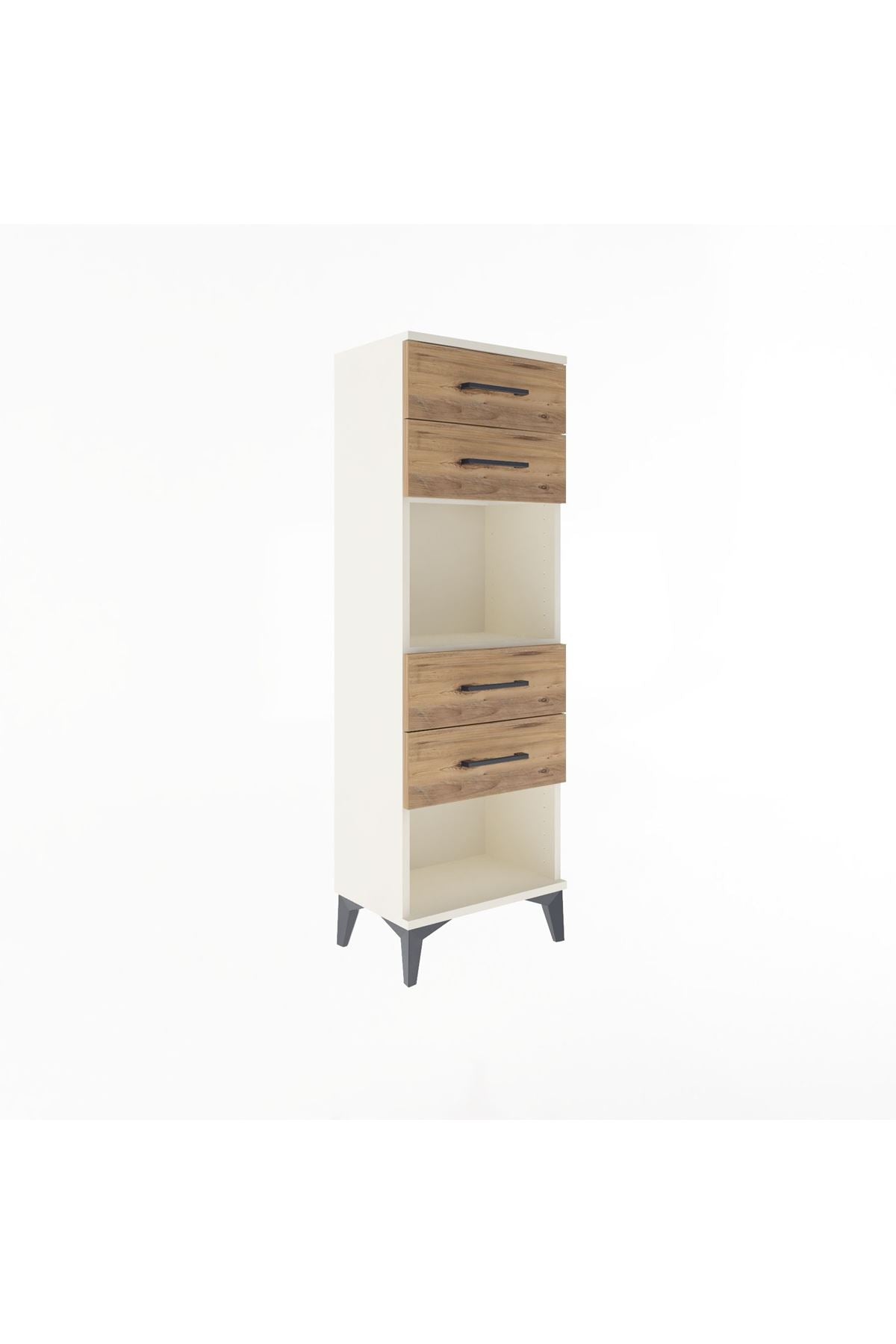 Arges Dolap Tek Raflı 4 Çekmeceli 44x30x134 Aytaşı-Çam