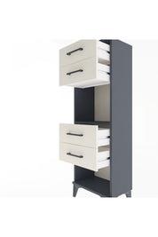 Arges Dolap Tek Raflı 4 Çekmeceli 44x30x134 Antrasit-Aytaşı