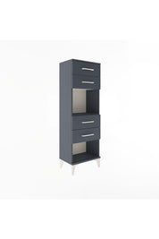 Arges Dolap Tek Raflı 4 Çekmeceli 44x30x134 Antrasit-Antrasit