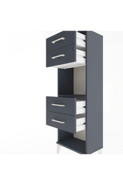 Arges Dolap Tek Raflı 4 Çekmeceli 44x30x134 Antrasit-Antrasit