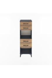 Arges Dolap Tek Raflı 4 Çekmeceli 44x30x134 Antrasit-Çam