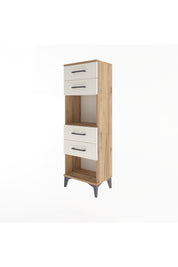 Arges Dolap Tek Raflı 4 Çekmeceli 44x30x134 Çam-Aytaşı