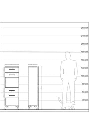 Arges Dolap Tek Raflı 4 Çekmeceli 44x30x134 Çam-Antrasit