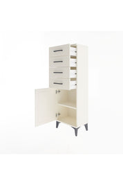 Arges Dolap Tek Raflı 4 Çekmeceli Tek Kapaklı 44x30x134 Aytaşı-Aytaşı