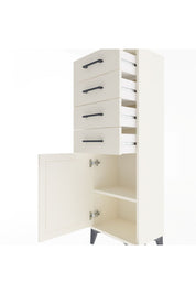 Arges Dolap Tek Raflı 4 Çekmeceli Tek Kapaklı 44x30x134 Aytaşı-Aytaşı