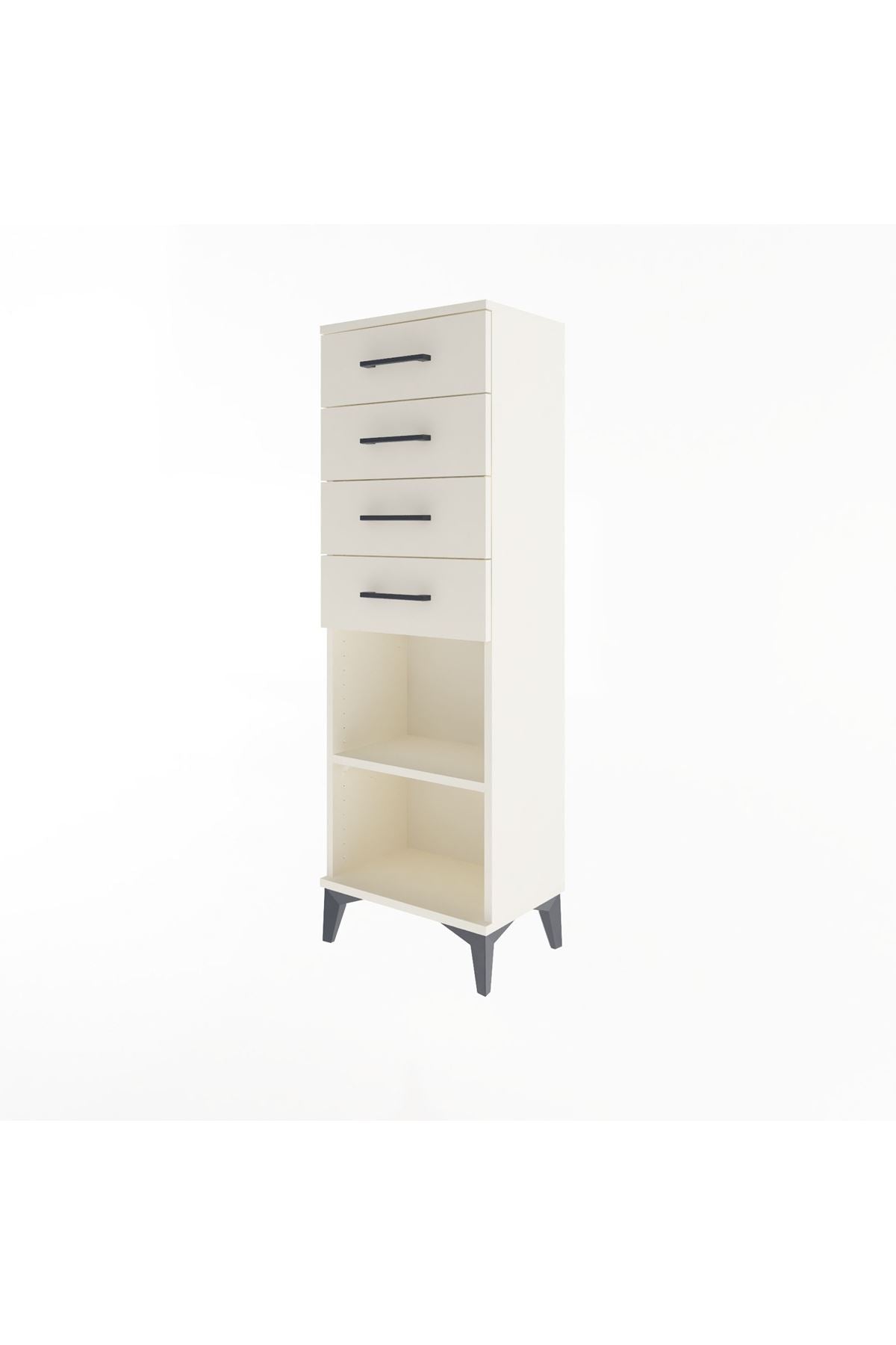 Arges Dolap Tek Raflı 4 Çekmeceli 44x30x134 Aytaşı-Aytaşı