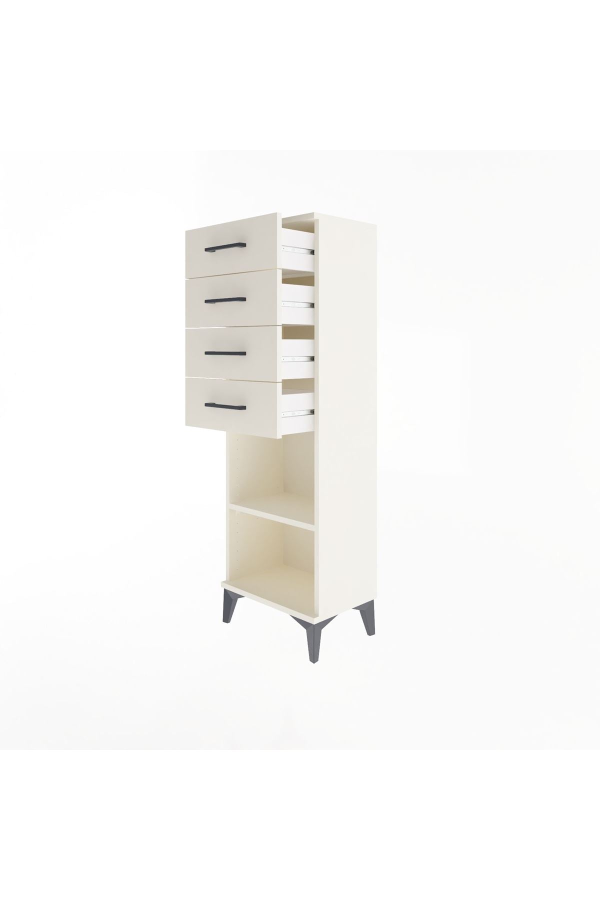 Arges Dolap Tek Raflı 4 Çekmeceli 44x30x134 Aytaşı-Aytaşı