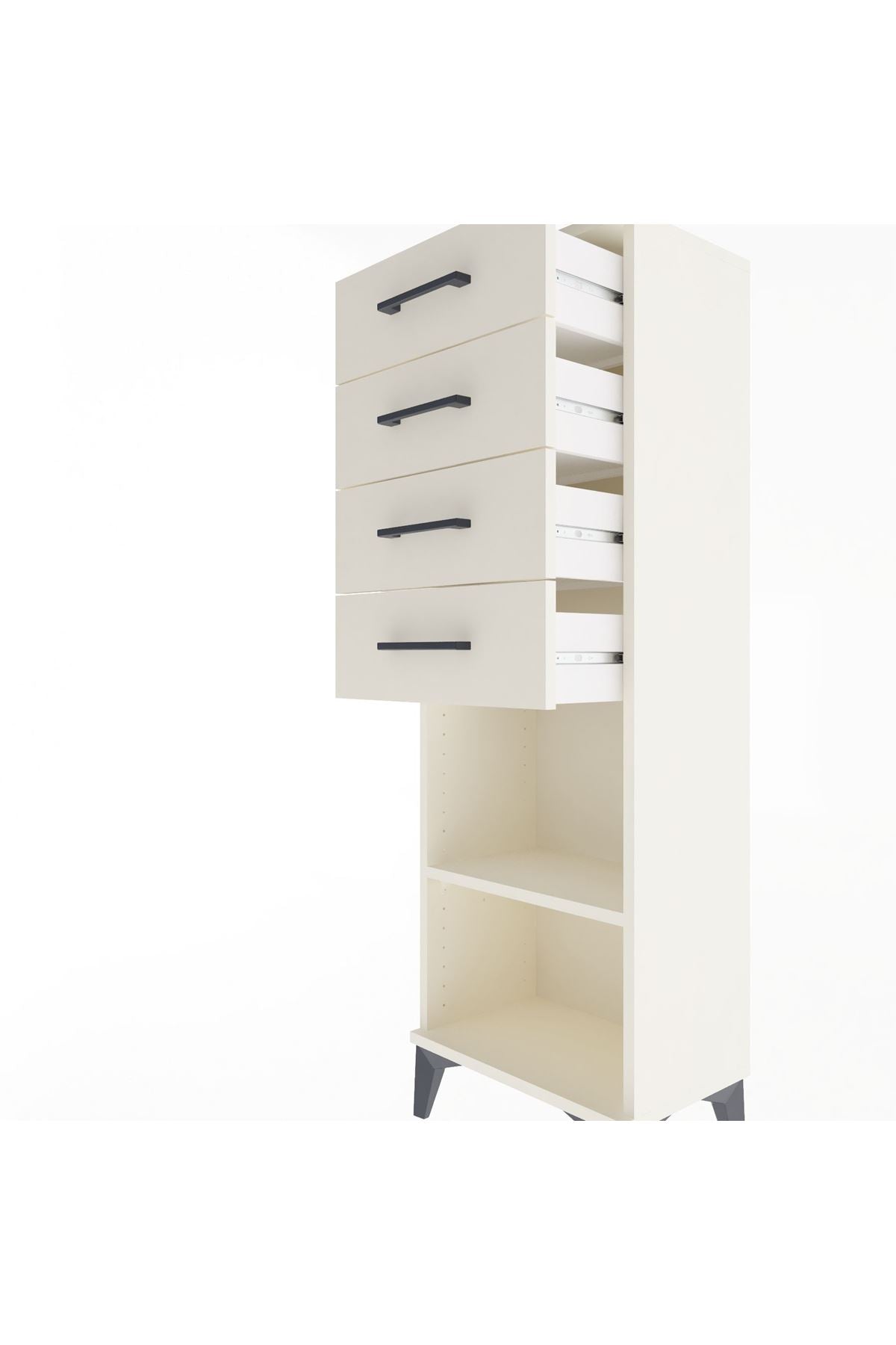 Arges Dolap Tek Raflı 4 Çekmeceli 44x30x134 Aytaşı-Aytaşı