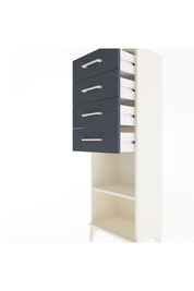 Arges Dolap Tek Raflı 4 Çekmeceli 44x30x134 Aytaşı-Antrasit