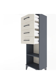 Arges Dolap Tek Raflı 4 Çekmeceli 44x30x134 Antrasit-Aytaşı