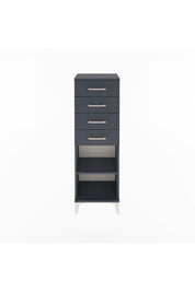 Arges Dolap Tek Raflı 4 Çekmeceli 44x30x134 Antrasit-Antrasit