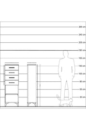 Arges Dolap Tek Raflı 4 Çekmeceli 44x30x134 Çam-Antrasit