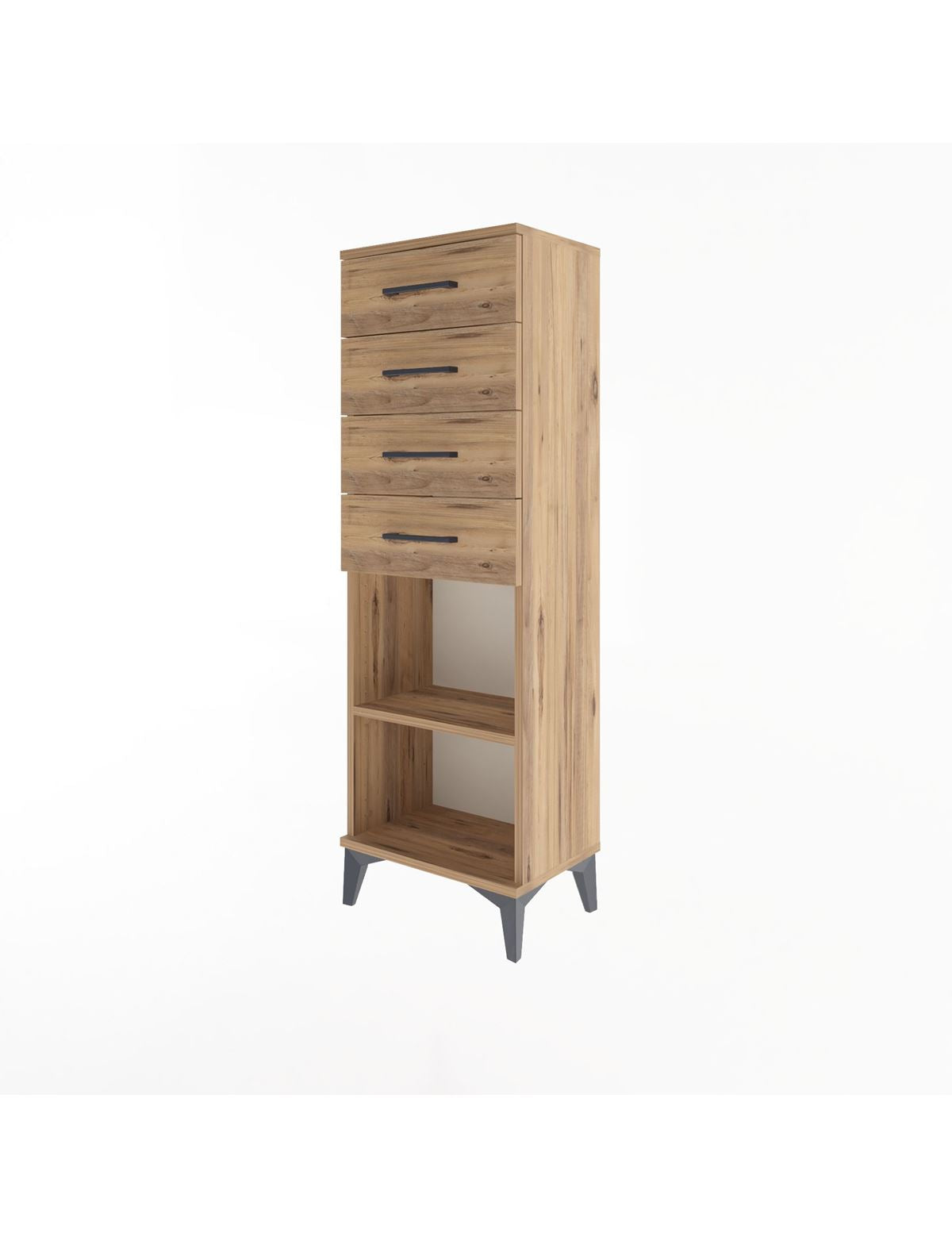 Arges Dolap Tek Raflı 4 Çekmeceli 44x30x134 - S16M073V9A