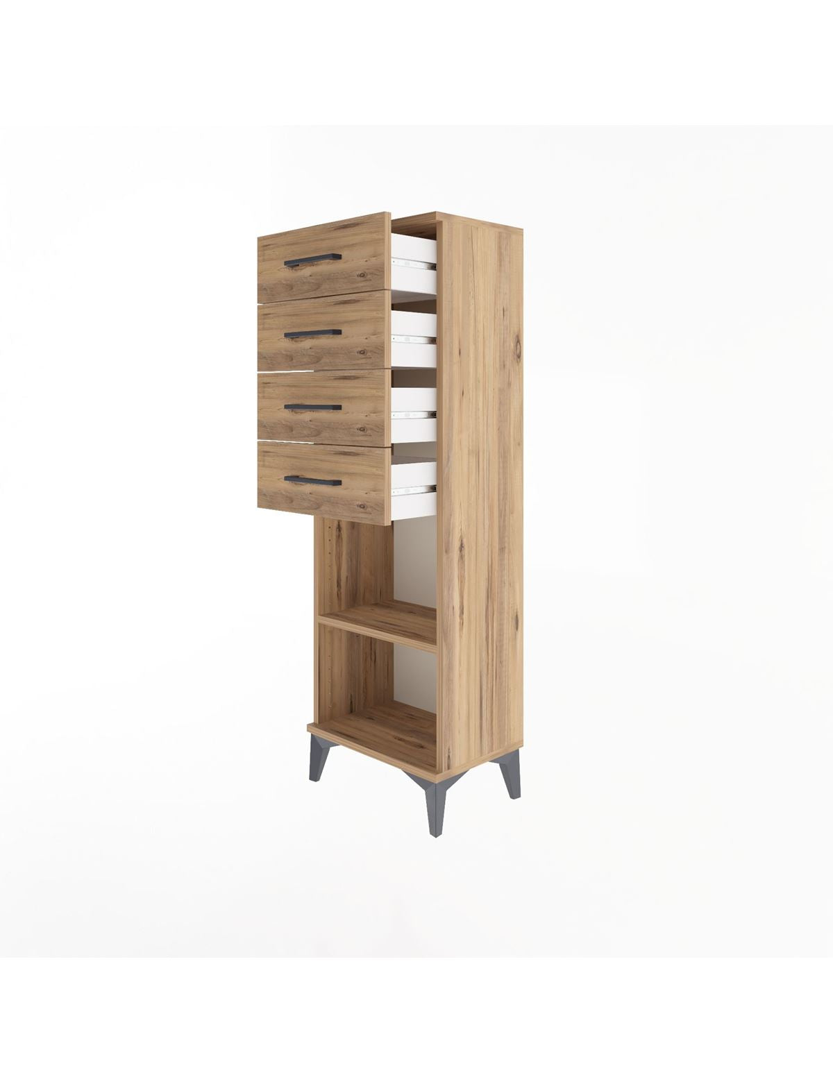 Arges Dolap Tek Raflı 4 Çekmeceli 44x30x134 - S16M073V9A