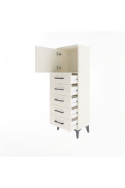 Arges Dolap Tek Raflı 5 Çekmeceli Tek Kapaklı 44x30x134 Aytaşı-Aytaşı